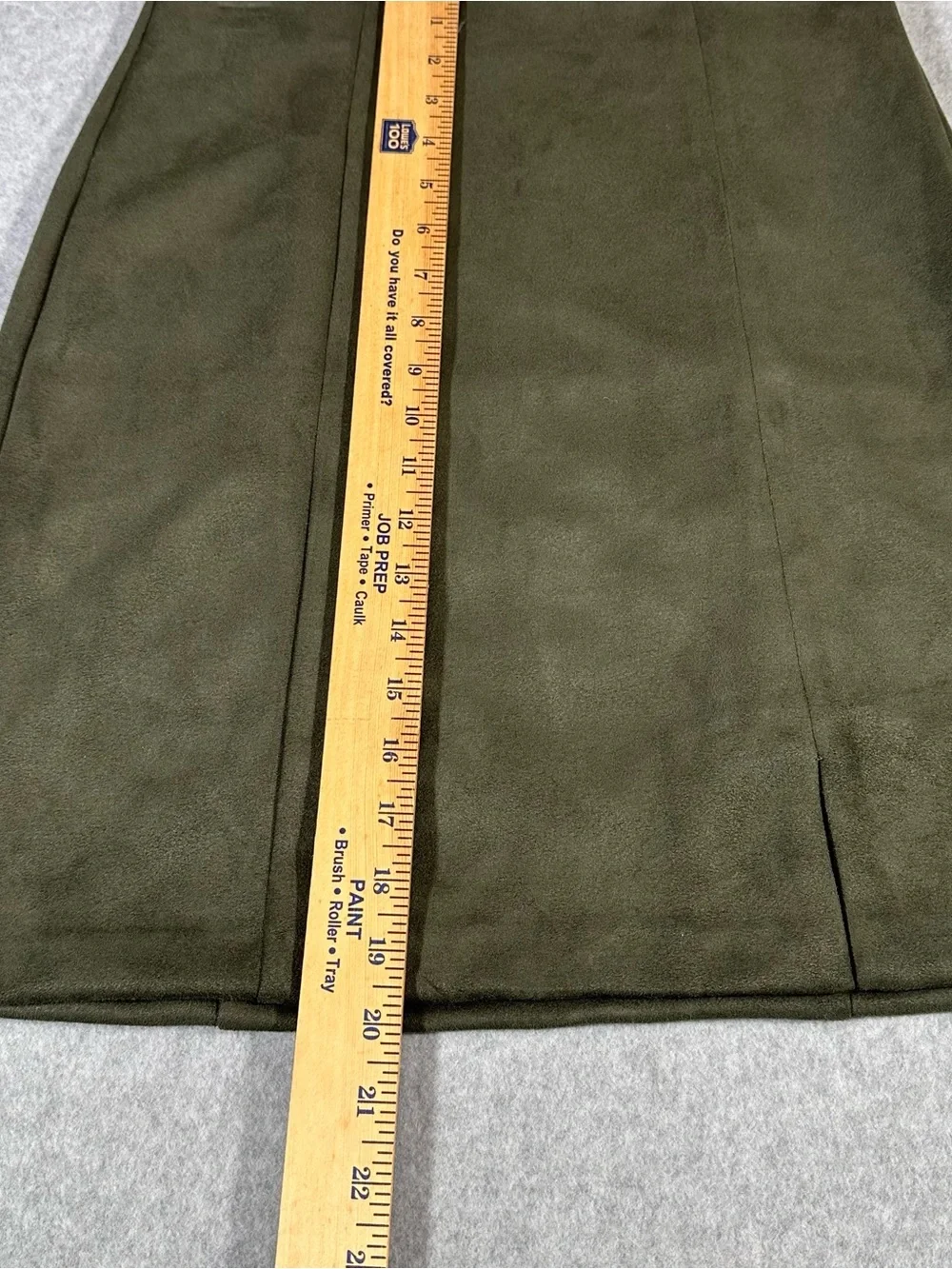 LOFT Olive High Waisted Green Faux-Suede A-Line Mini Skirt